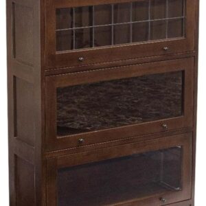 Walnut Mission Oak Barrister Bookcase - 3 Stack