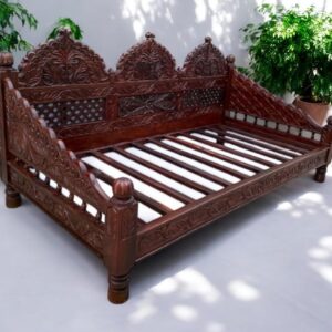 Carved Arch DayBed - Twin XL, Mahogany, Antique Finish