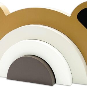 Wooden Bear Rainbow Bridge Nursery Decor 8.2"