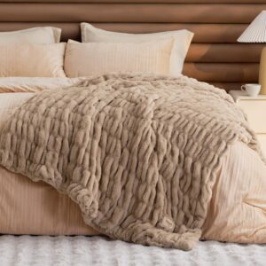 Bedsure Faux Fur Throw Blanket, 50"x60", Plush & Warm