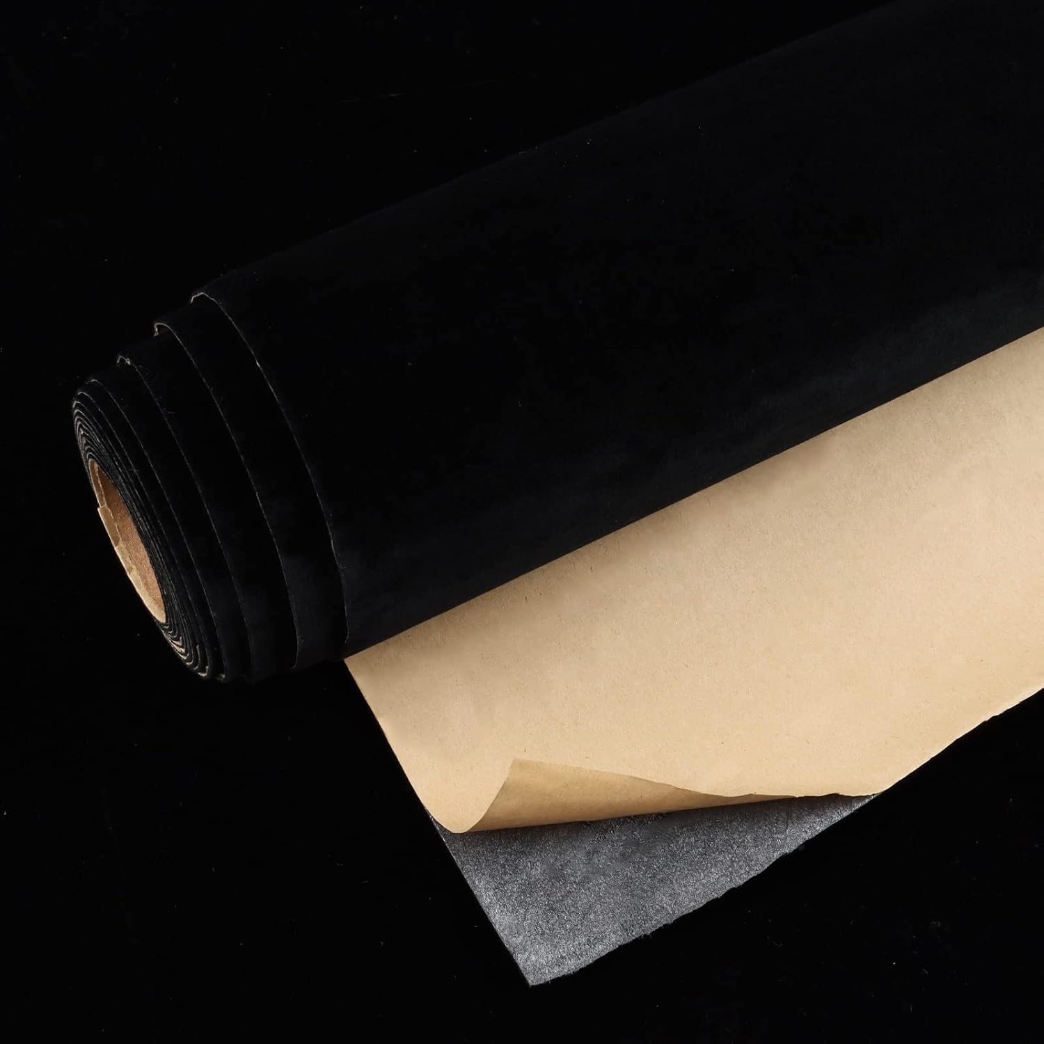 VEELIKE Velvet Drawer Liner 15.7x118 Inches Black