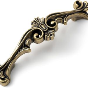 JETLAND Antique Brass Cabinet Handles - 6 Pack