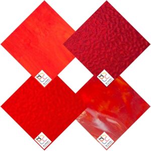 Wissmach 4 Sheet Mixed Color Stained Glass, 8x10" Set