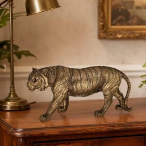 Large Tiger Statue, Bronze Resin Figurine for Home Decor