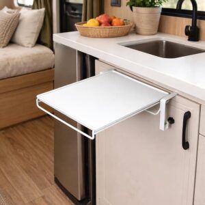 Portable Pull-Out Tray, Under Cabinet Organizer, White