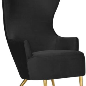 Julia Velvet Wingback Chair - Gold Legs