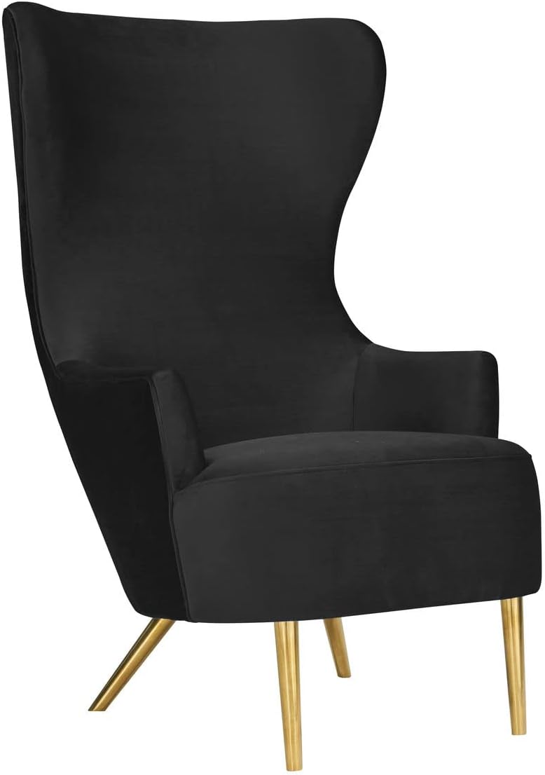 Julia Velvet Wingback Chair - Gold Legs
