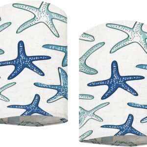 Remote Dimmable Coastal Starfish Wall Sconces, Set of 2
