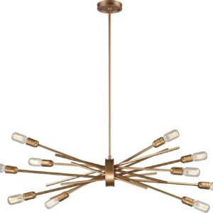 Elk Xenia 10-Light Chandelier - Matte Gold, 42"