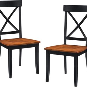 HomeStyles Bishop Pair Dining Chairs - Black & Oak