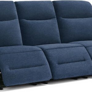 MCombo 87.8" Wall Hugger Power Recliner Sofa, 3-Seat, Navy Blue
