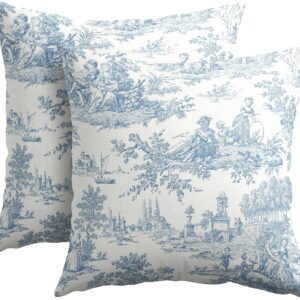 Blue White Vintage Pillow Covers Set of 2