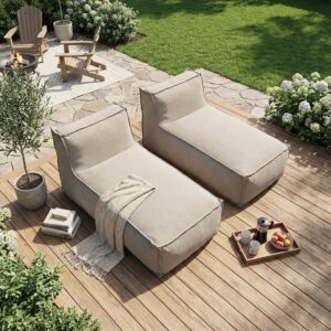 Merax Outdoor Bean Bag Lounge Chairs, Set of 2
