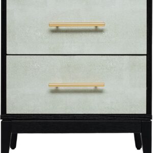 SANGO Shagreen 2-Drawer Nightstand, Black