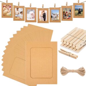 Cowhide Paper Photo Frames 4x6, 10-Pack for Walls