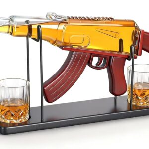 AK Whiskey Decanter Set – 23oz Gun-Shaped Liquor Set