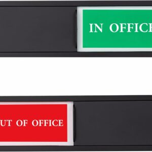 Office Door Sliding Status Sign - Black