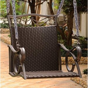 Valencia Chocolate Resin Wicker Porch Swing