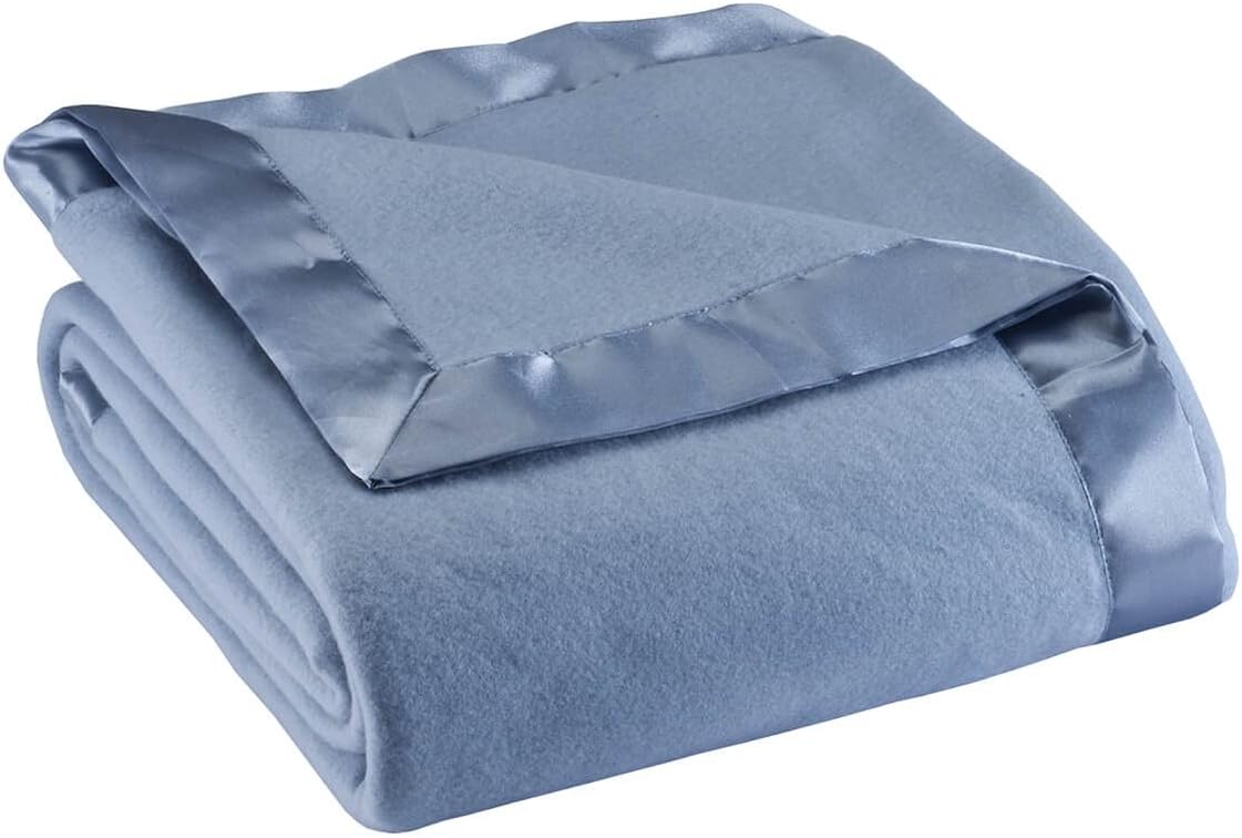 OakRidge Satin Fleece Blanket – Blue, All Sizes