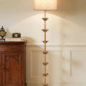 Antique Gold Floor Lamp with Foot Switch - 63.8"
