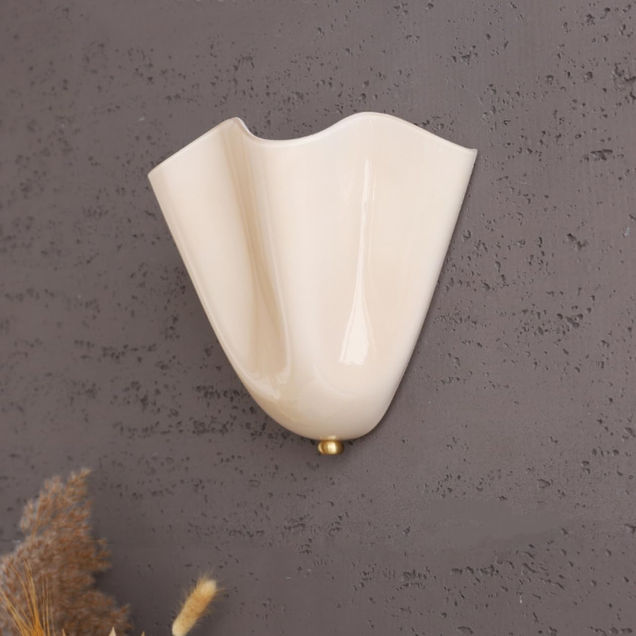 Mid-Century Shell Glass Wall Sconce - 2-Light