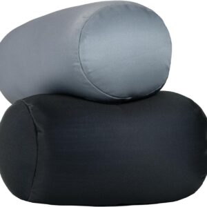 2-Pack Microbead Bolster Pillow 12x7in Black/Grey