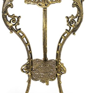 Sungmor Antique Gold Cast Iron Plant Stand - 27.5in Vintage Pedestal