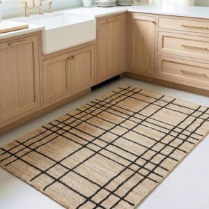 Homespice Nell Jute Plaid Rug 3x5' - Premium Handmade Rug