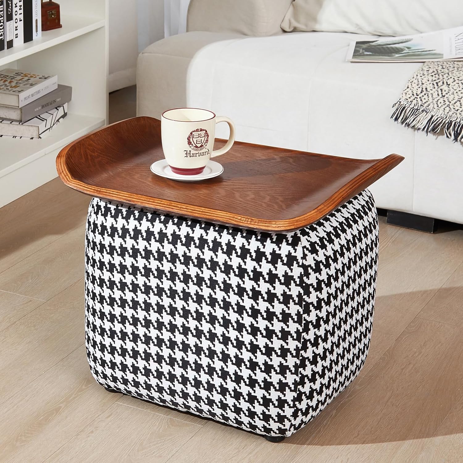 ZYZ 21" Square Storage Ottoman Coffee Table - Black