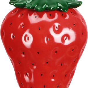 NOLITOY Ceramic Strawberry Jar | Tea & Candy Storage | Red Kitchen Canister