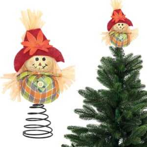 Thanksgiving Scarecrow Tree Topper, 8" Fall Decor