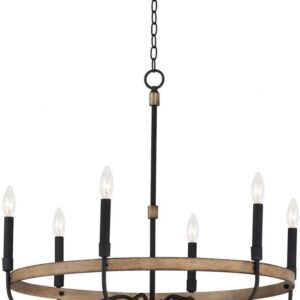 Maxim Franklin 6-Light Chandelier - Driftwood & Black