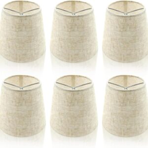 6-Pack Mini Linen Lamp Shades, Clip-On Design