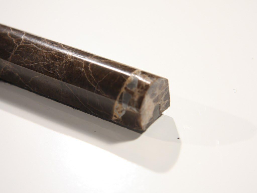 3/4x12 Dark Emperador Marble Bullnose Trim Tile