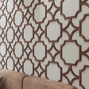 8PCS Star Lattice Wall Panels - Faux Walnut Decor Set