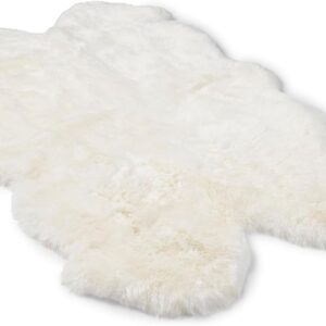 Nordic Sheep Real Sheepskin Rug 4x6 ft - White Sheepskin Rug