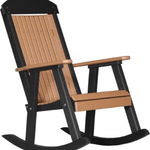 LuxCraft Outdoor Rocking Chair - Amish Made Cedar & Black