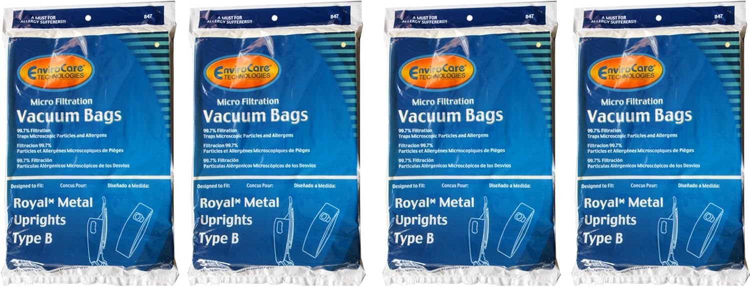 EnviroCare Micro Vacuum Bags - 12 Pack for Royal Upright Type B