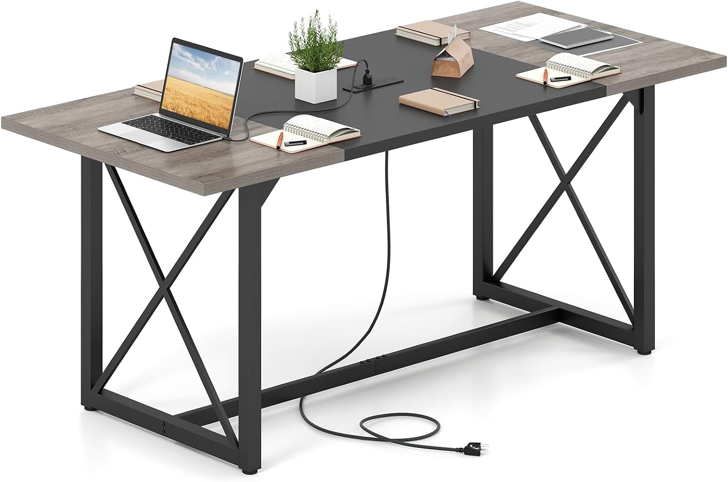 6FT Giantex Conference Table, 6-8 Seat, Power Hub