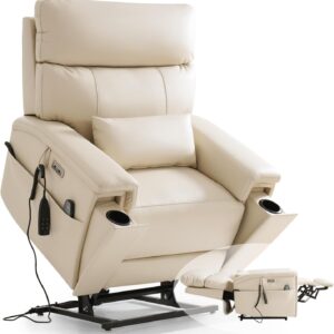 BEDHOURS Triple Motor Lift Recliner Chair, Beige