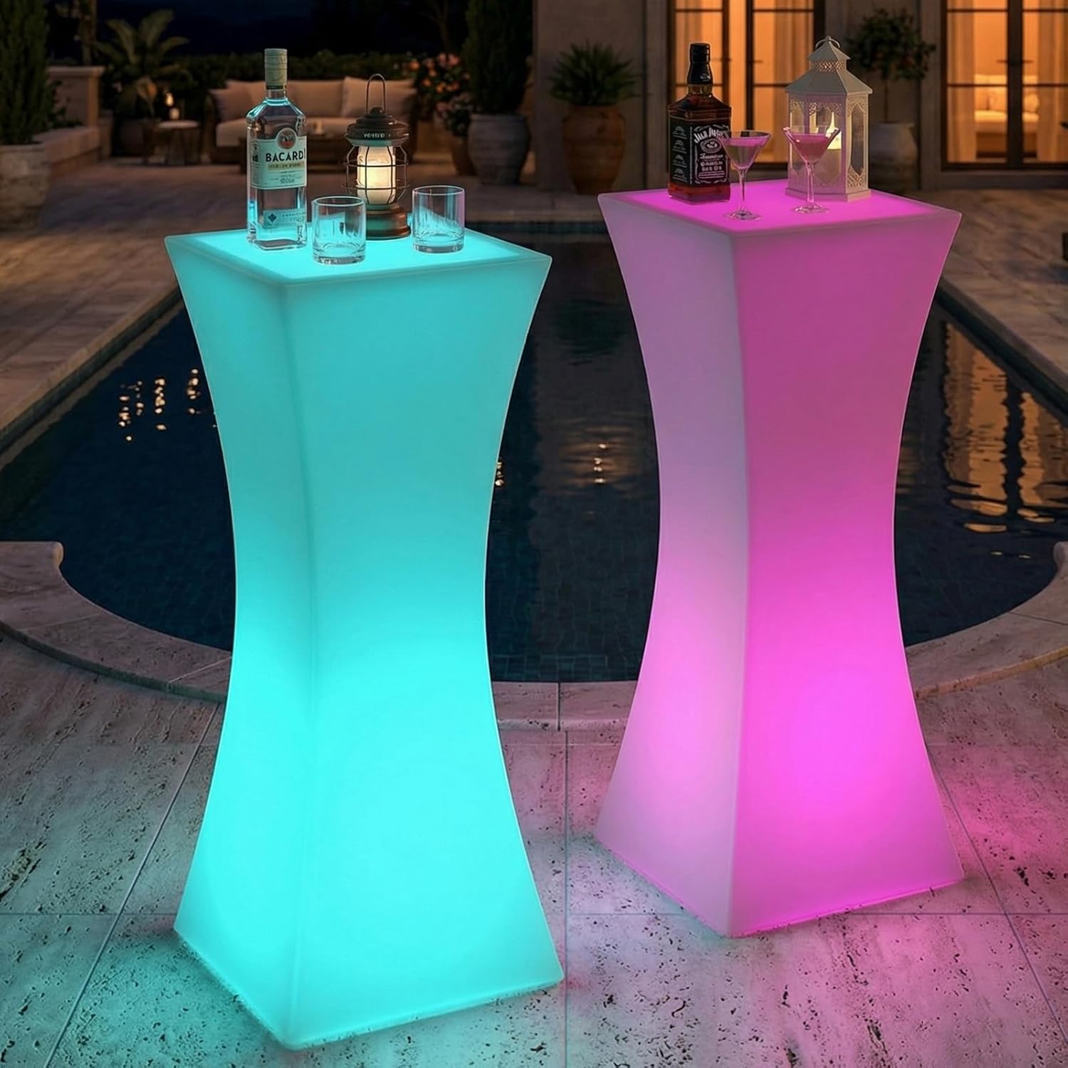 Mjkone LED Bar Table 42" H, Remote Control, RGB Lights