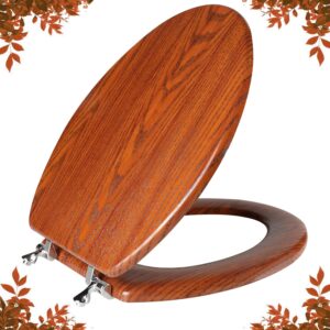 Brown Elongated Wood Toilet Seat - Angol Shiold