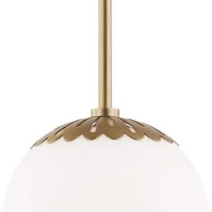 Mitzi Paige 1-Light Brass Pendant, 12.25in H x 8in W