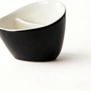 Tilt Tea Cup with Infuser, 11.8oz Black Ceramic Teapot