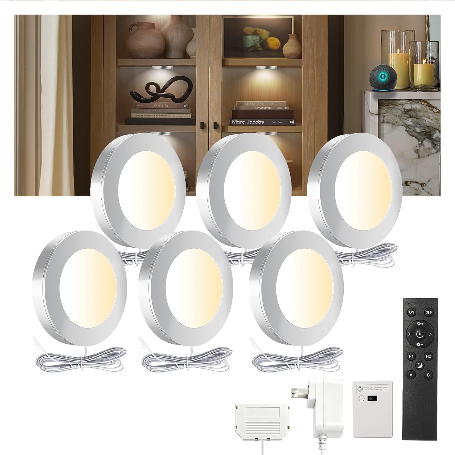VST Smart LED Under Cabinet Lights, 6-Pack 2700K-6000K