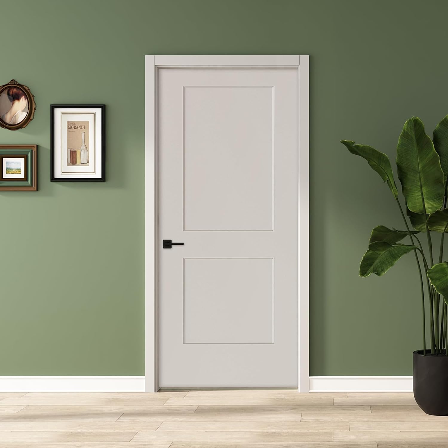 BARNSMITH 36x80 in Sliding Door, 2-Panel White Primed Shaker