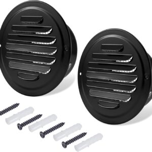 3" Black Stainless Steel Vent Covers - 2 Pack