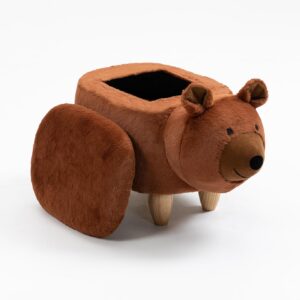 Brown Bear Storage Ottoman for Kids' Rooms & Play Areas