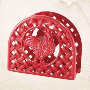 Grant Howard Red Rooster Napkin Holder - Cast Iron