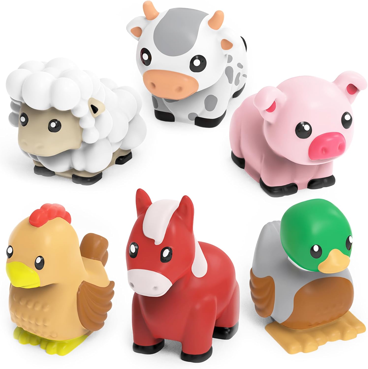 Tub Works Barnyard Mold-Free Bath Toys, 6-Pack